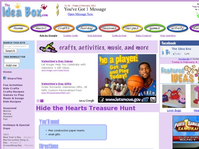 Hide the Hearts Treasure Hunt Activity