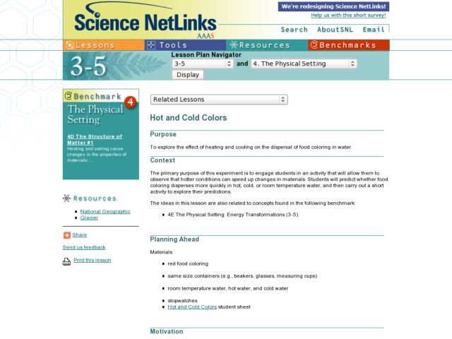 Hot and Cold Colors Lesson Plan