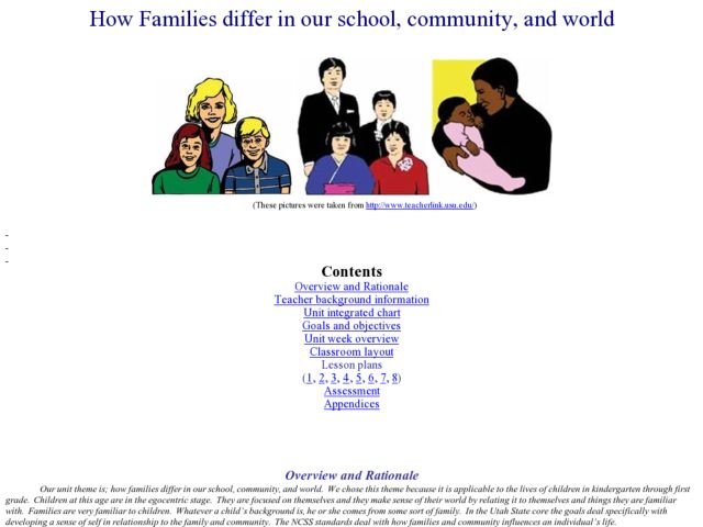 How Families differ in our school, community, and world Lesson Plan