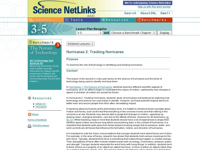 Hurricanes 2: Tracking Hurricanes Lesson Plan