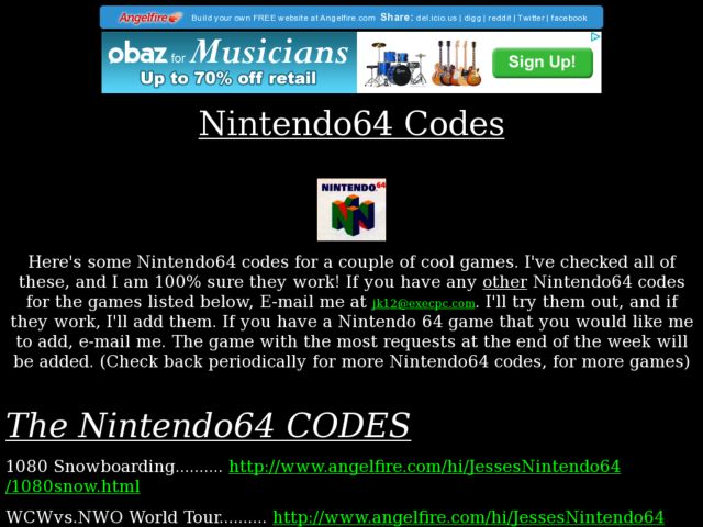 Jesse's Nintendo64 Codes Lesson Plan