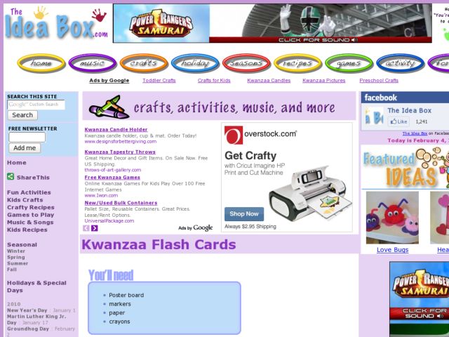 Kwanzaa Flash Cards Activity