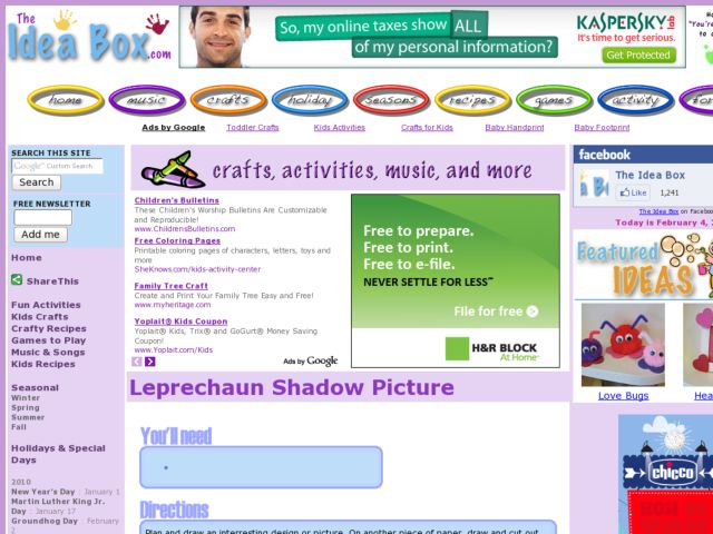 Leprechaun Shadow Picture Activity