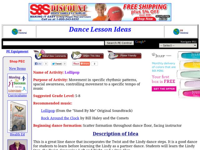 Lollipop Lesson Plan