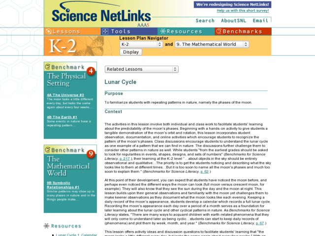 Lunar Cycle Lesson Plan