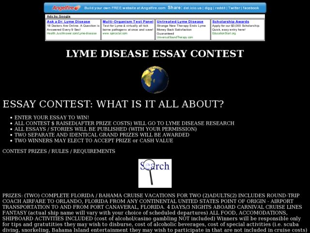 LYME DISEASE ESSAY CONTEST Lesson Plan