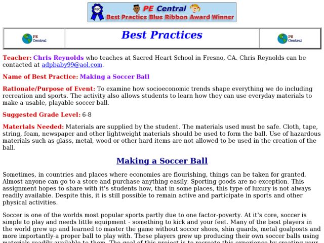 Making a Soccer Ball Lesson Plan