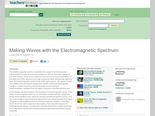 Making Waves with the Electromagnetic Spectrum Lesson Plan