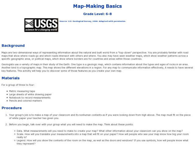 Map-Making Basics Lesson Plan