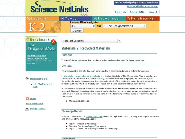 Materials 2: Recycled Materials Lesson Plan