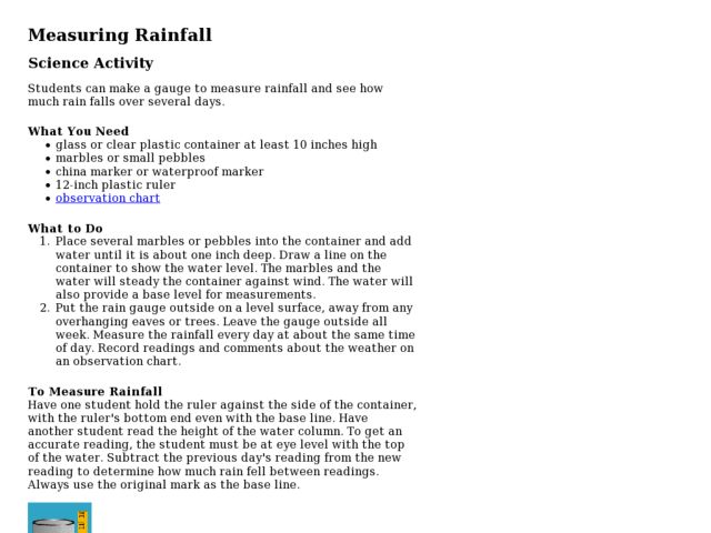 Measuring Rainfall Activity