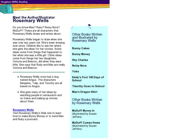 Meet Rosemary Wells Activity