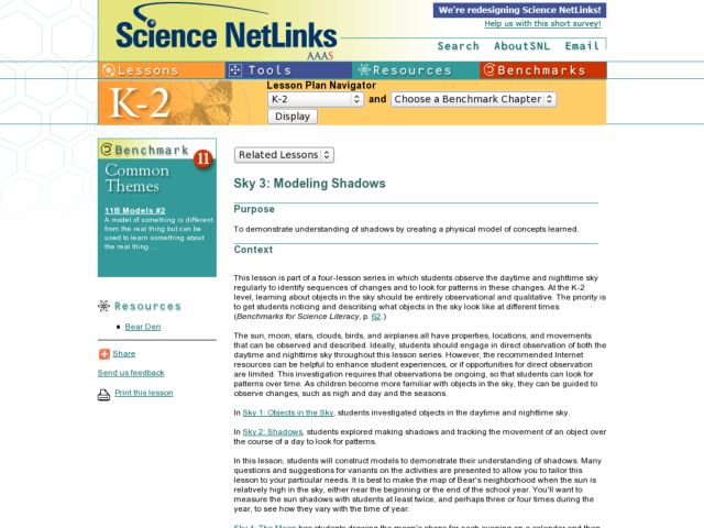 Modeling Shadows Lesson Plan