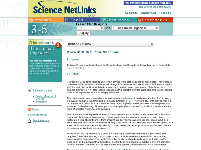 Move it! With Simple Machines Lesson Plan