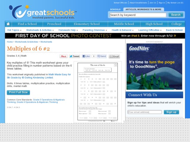 Multiples of 6 #2 Worksheet