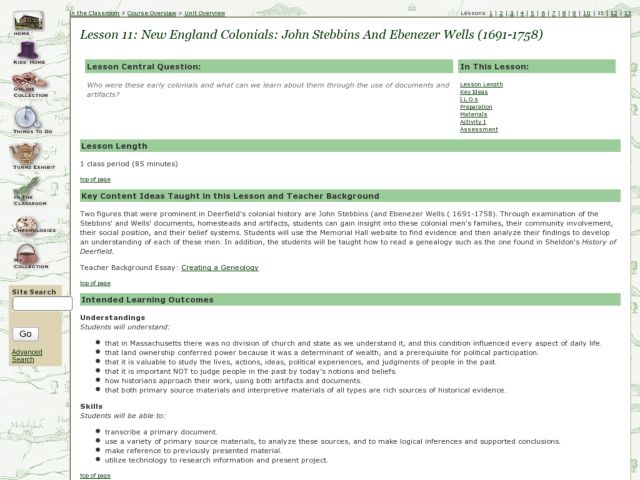New England Colonials: John Stebbins and Ebenezer Wells (1691-1758) Lesson Plan