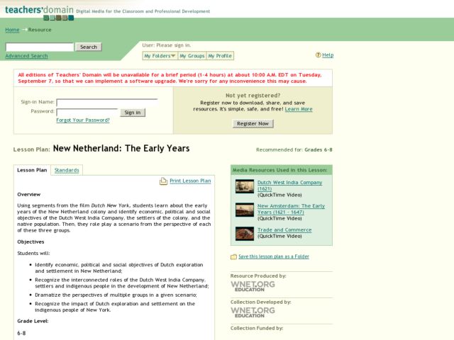 New Netherland: The Early Years Lesson Plan