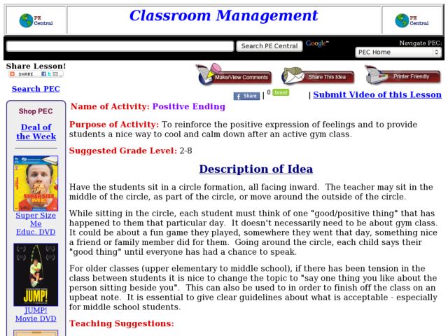 Positive Ending Lesson Plan