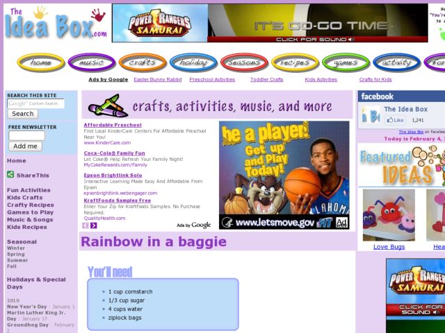 Rainbow in a Baggie Activity