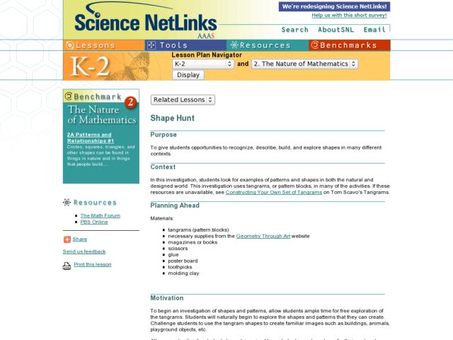 Shape Hunt Lesson Plan