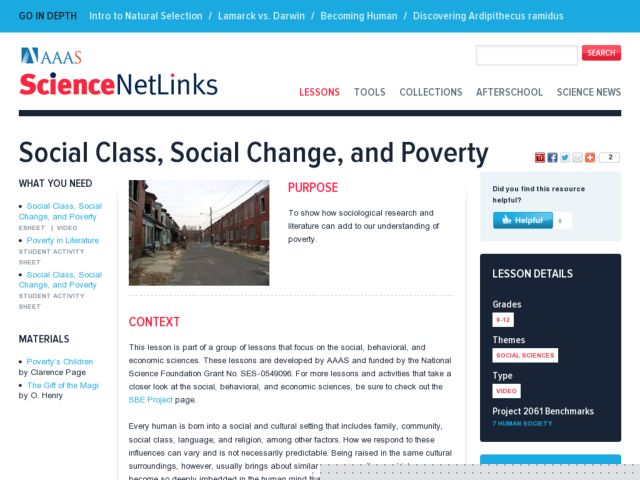 Social Class, Social Change, and Poverty Lesson Plan