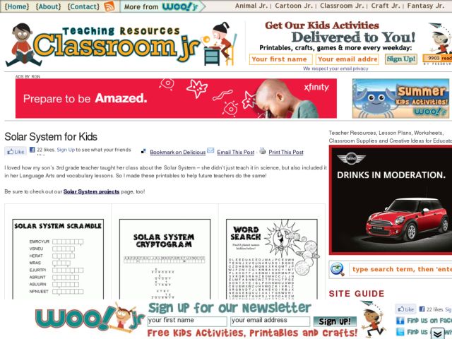 Solar System Cryptogram Worksheet