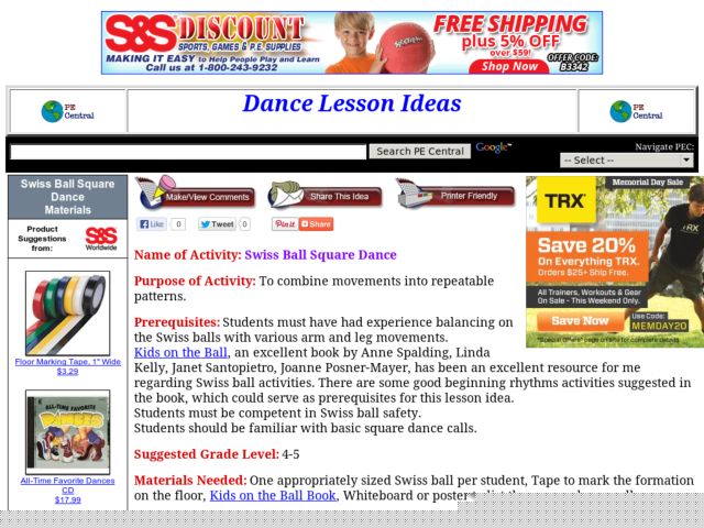 Swiss Ball Square Dance Lesson Plan