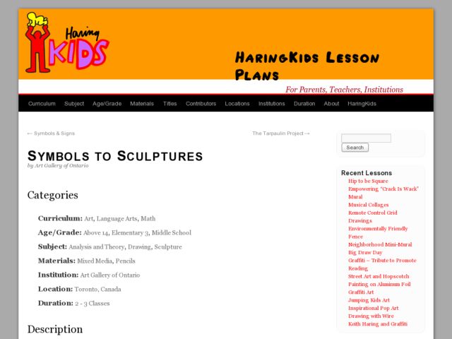 Symbols to Sculptures Lesson Plan