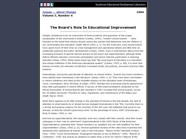 The Board's Role in Educational Improvement Lesson Plan