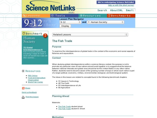 The Fish Trade Lesson Plan