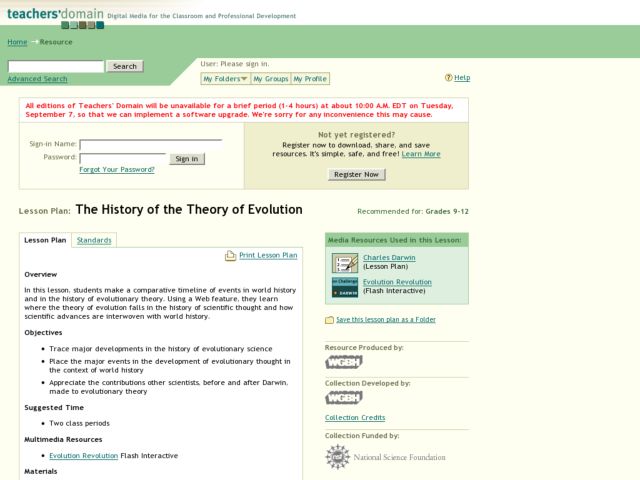 The History of the Theory of Evolution Lesson Plan