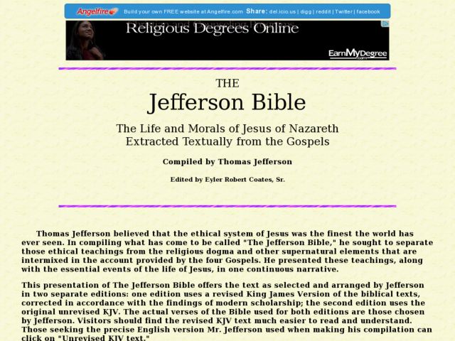 The Jefferson Bible Lesson Plan