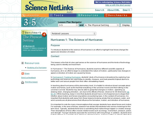 The Science of Hurricanes Lesson Plan