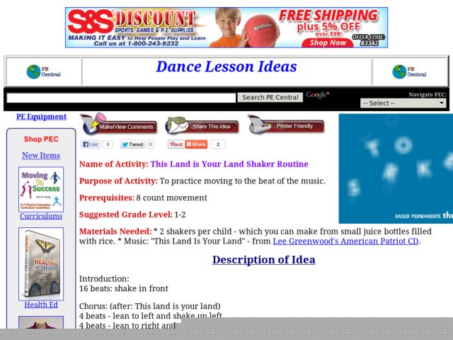 This Land is Your Land Shaker Routine Lesson Plan