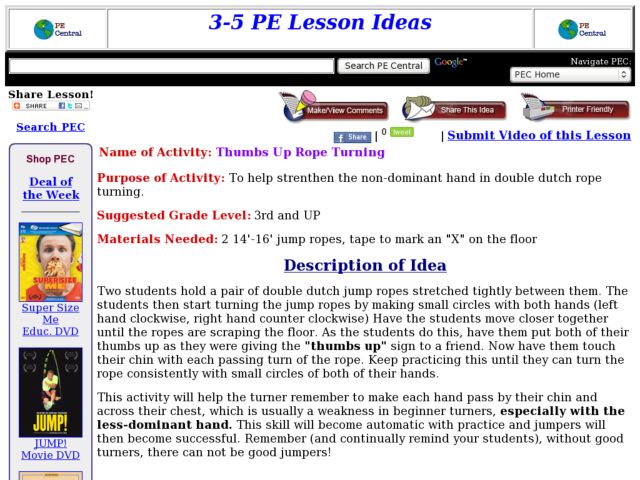 Thumbs Up Rope Turning Activity