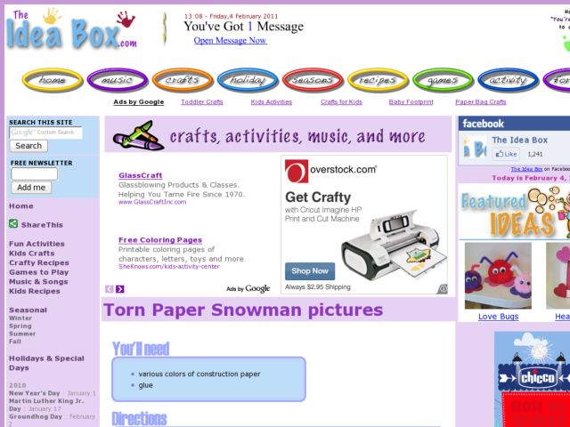 Torn Paper Snowman Pictures Activity