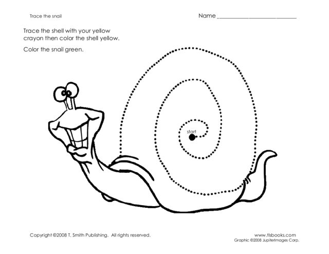 Trace the Snail Worksheet