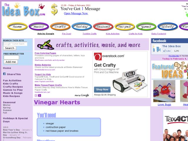 Vinegar Hearts Activity