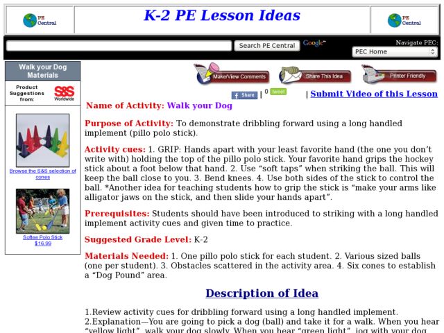 Walk Your Dog Lesson Plan