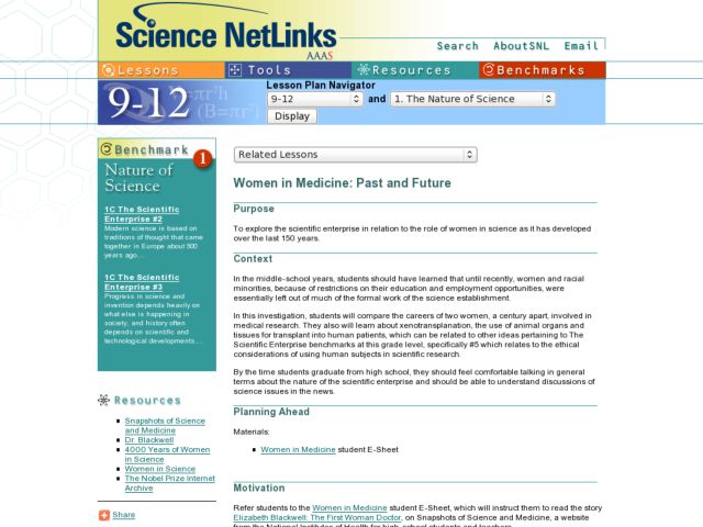 Women in Medicine: Past and Future Lesson Plan