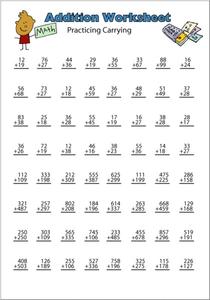 Addition With Carrying Worksheet