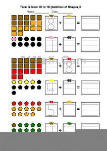 Addition Using Math Counters Worksheet
