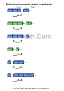 Addition Using Math Counters Worksheet
