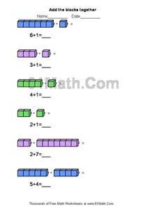 Addition Using Math Counters Worksheet