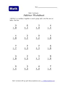 Addition Worksheet Worksheet