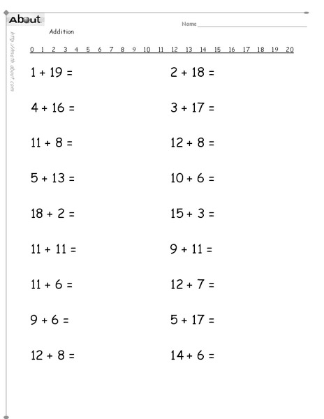 Addition: one and two digit numbers Lesson Plan