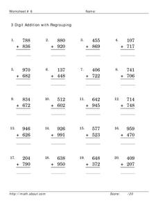 Addition: 3-Digit with Regrouping Lesson Plan