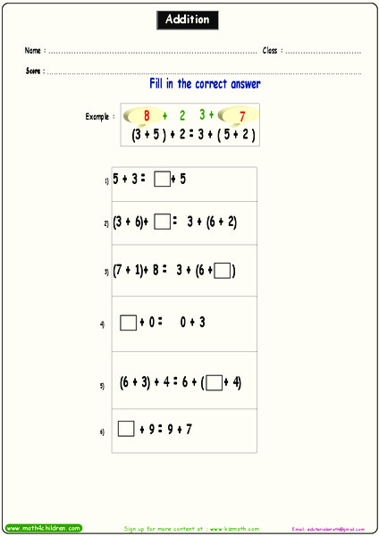 Addition: missing addends Worksheet