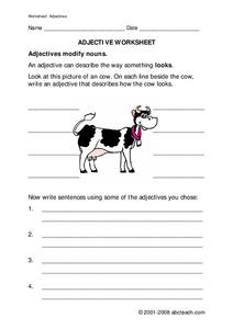Adjective Worksheet Worksheet
