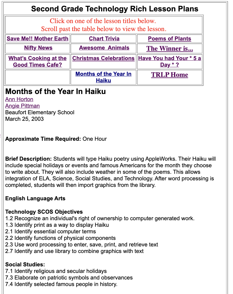 Months of the Year In Haiku Lesson Plan